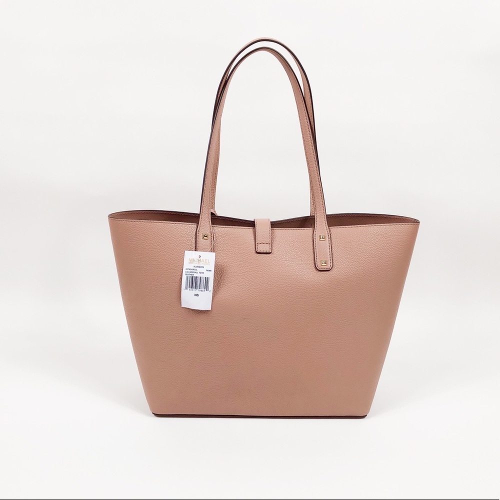 Michael Kors Karson Large Carryall Leather Light Pink Tote - Picture 2 of 5